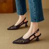 2025 Popular Leather Woven Bag Head Sandals Pointed Word with Simple and Versatile Niche Lady Fashion Sandals