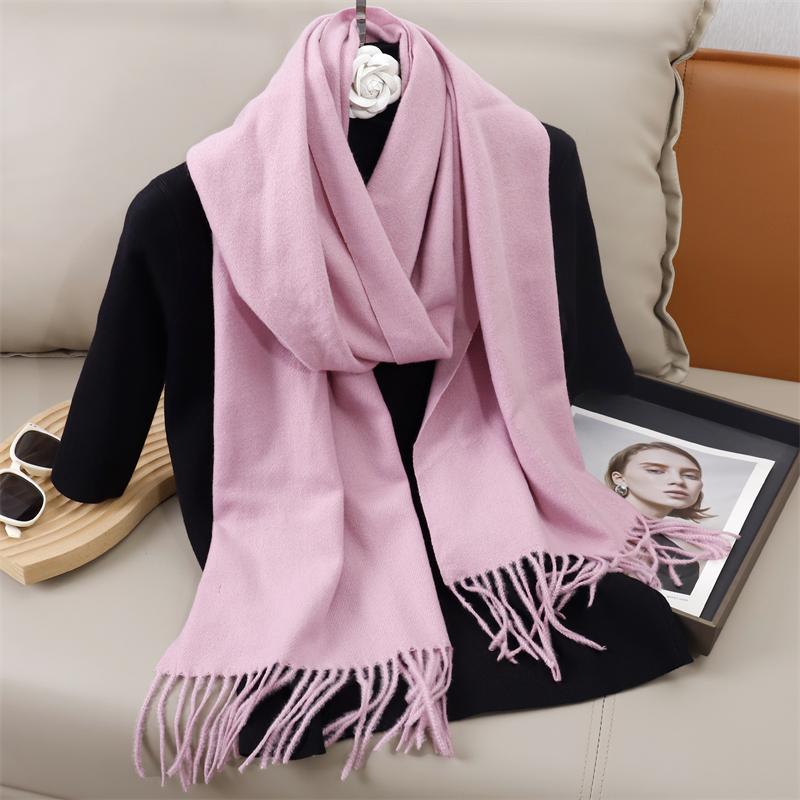 New Winer Warm Cashmere Scarf for Women Fashion Solid Thick Blanket Pashmina Shawl Wrap Female Bufanda Echarpe Foulard