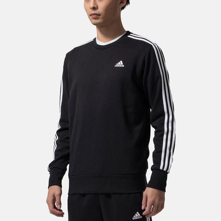 adidas Толстовки Мужские Черные С Круглым Вырезом Умеренная Обычная S98803