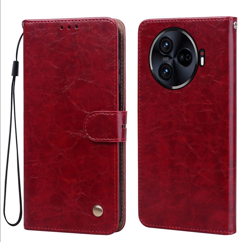 Винтажный чехол-бумажник с текстурой Crazy Horse из ПУ-кожи для TECNO CAMON 30 Pro 5G, с держателем для карт, подставкой, противоударный защитный чехол