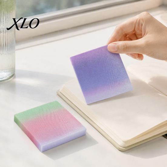 School And Office Supplies Gradient Pearlescent Adhesive Notes, Matte Self-Stick Pads, Removable Sparkling DIY Scrapbook Accessories Sand Index