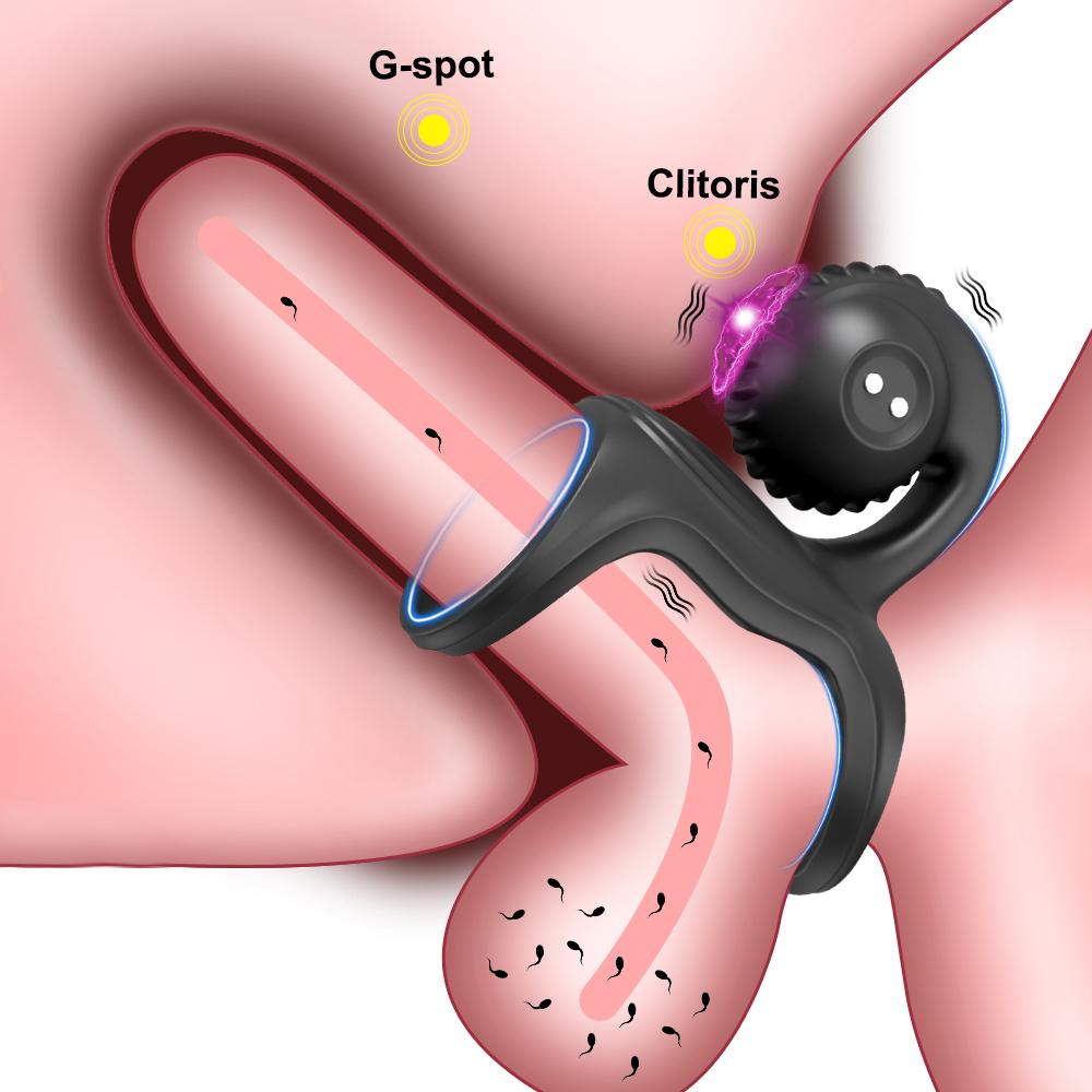 ZUKASY Vibrating Cock Ring With Snail Vibrator Clitoral Stimulator, Vibrator Adult Sex Toys For Men, Black Cock Rings Vibrators For Men Sex Toy