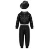 Children Dancewear Suits Kids Girls Boys Shiny Sequins Clothing Sets Hip Hop Dance Stage Costumes