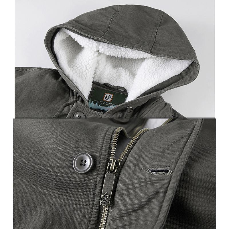 Осенняя стеганая куртка мужская плюс бархатная стеганая куртка с капюшоном из флиса ягненка