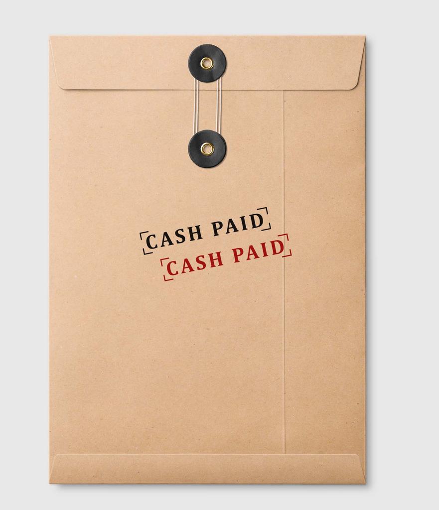 Printtoo Cash Paid Self Inking Rubber Stamp Pre-Inked Office Stamp- Home Office Business Stationery, Black- 42 x 9