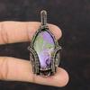 Пурпуритовый кулон, кулон из медной проволоки, стильный кулон, красивые ювелирные изделия из проволочной обмотки, кулон ручной работы с драгоценным камнем, медные украшения для подарка