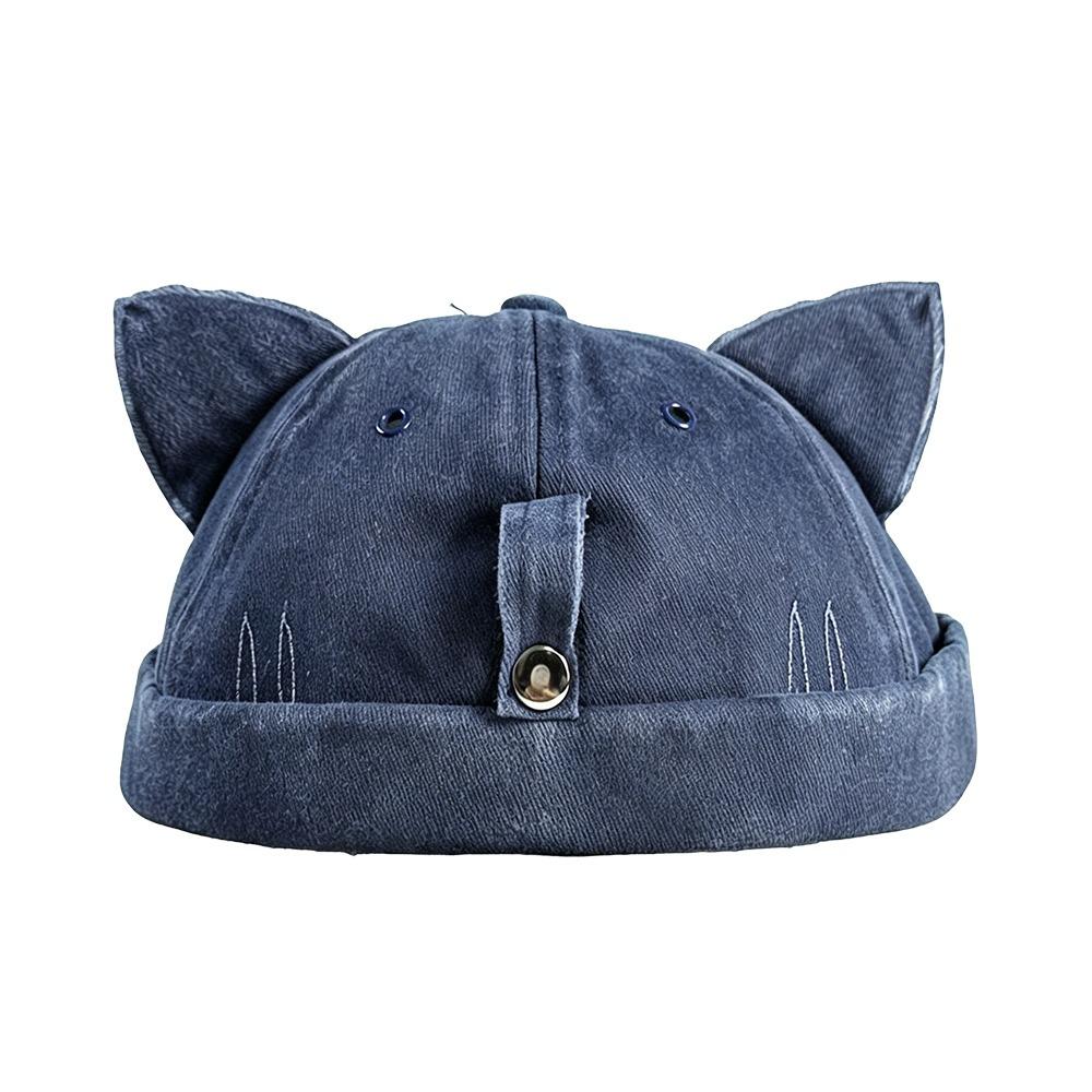 Sun protection Cat Ears Brimless Hat Water Washed Sun Hats Cute Beanie Hat