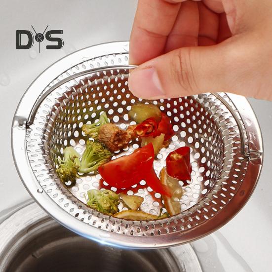 Фильтр для кухонной мойки из нержавеющей стали, большой держатель для пищевых отходов, мелкая сетка, не засоряющаяся сливная корзина, легко поднимаемая ручка, прочный канализационный фильтр