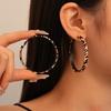 Retro Leopard Print Geometric Circle Earrings - High-End Statement Jewelry for Women