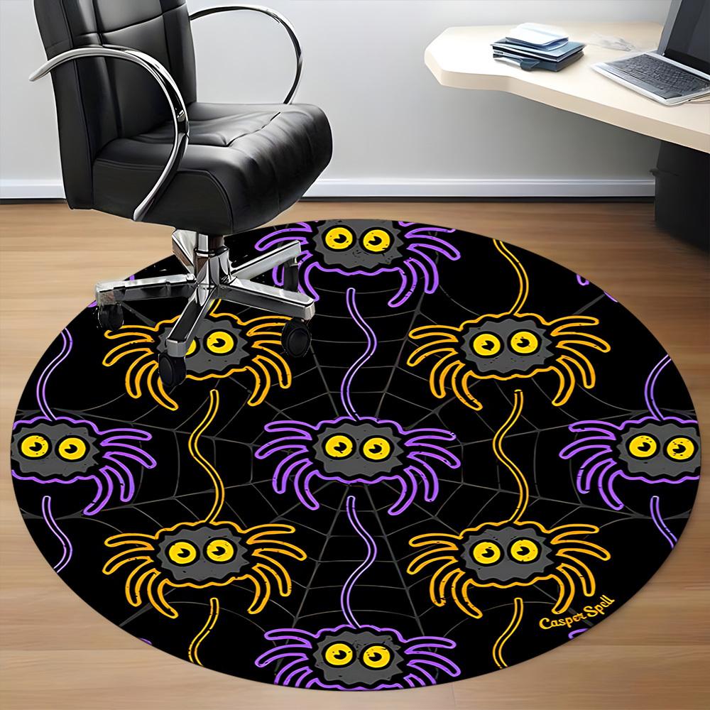 1pc Spider Web Office Round Area Rug,  Mat Suitable ForOffice, Under Office Chairs Bedroom Living Room Home Decor, Room Deco