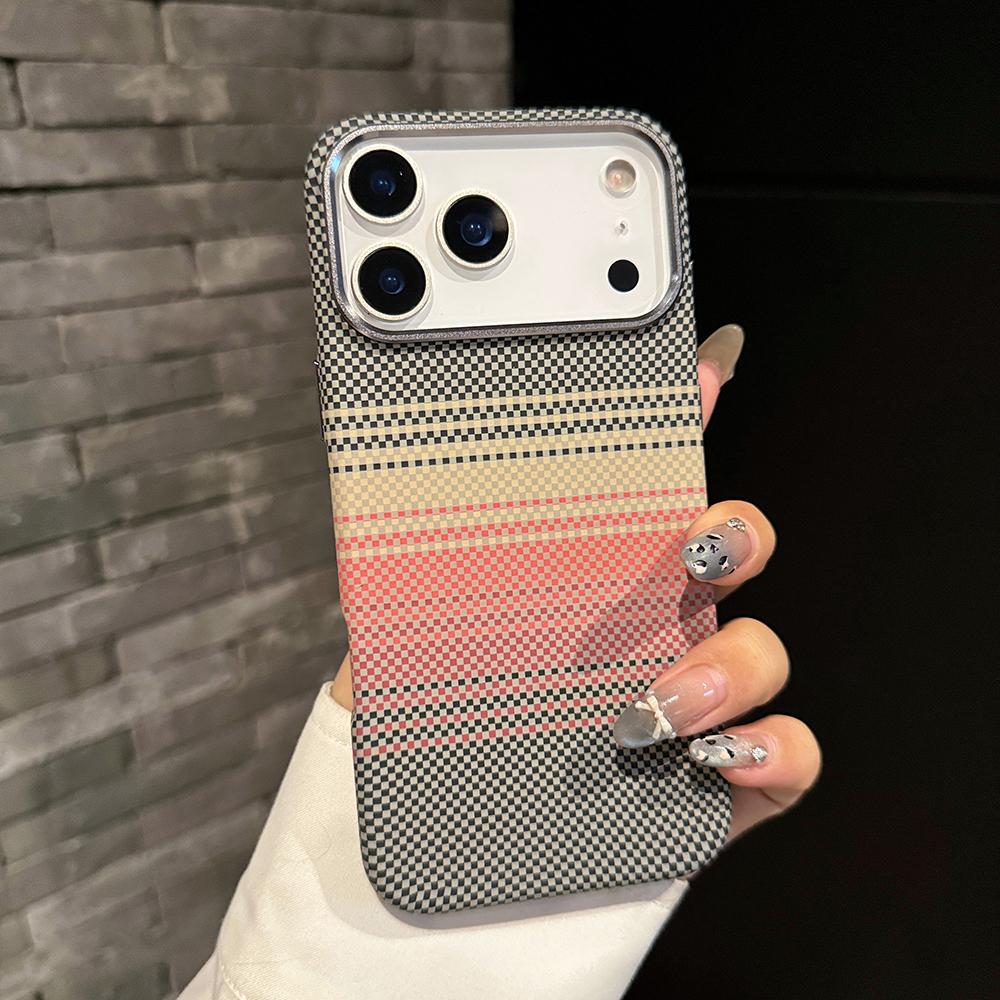Роскошный Премиальный Чехол из Углеродного Волокна Для iPhone 17 Air 16 15 14 Pro Max Plus С Магнитным Узором Из Сплава Защитная Крышка Рамки Объектива