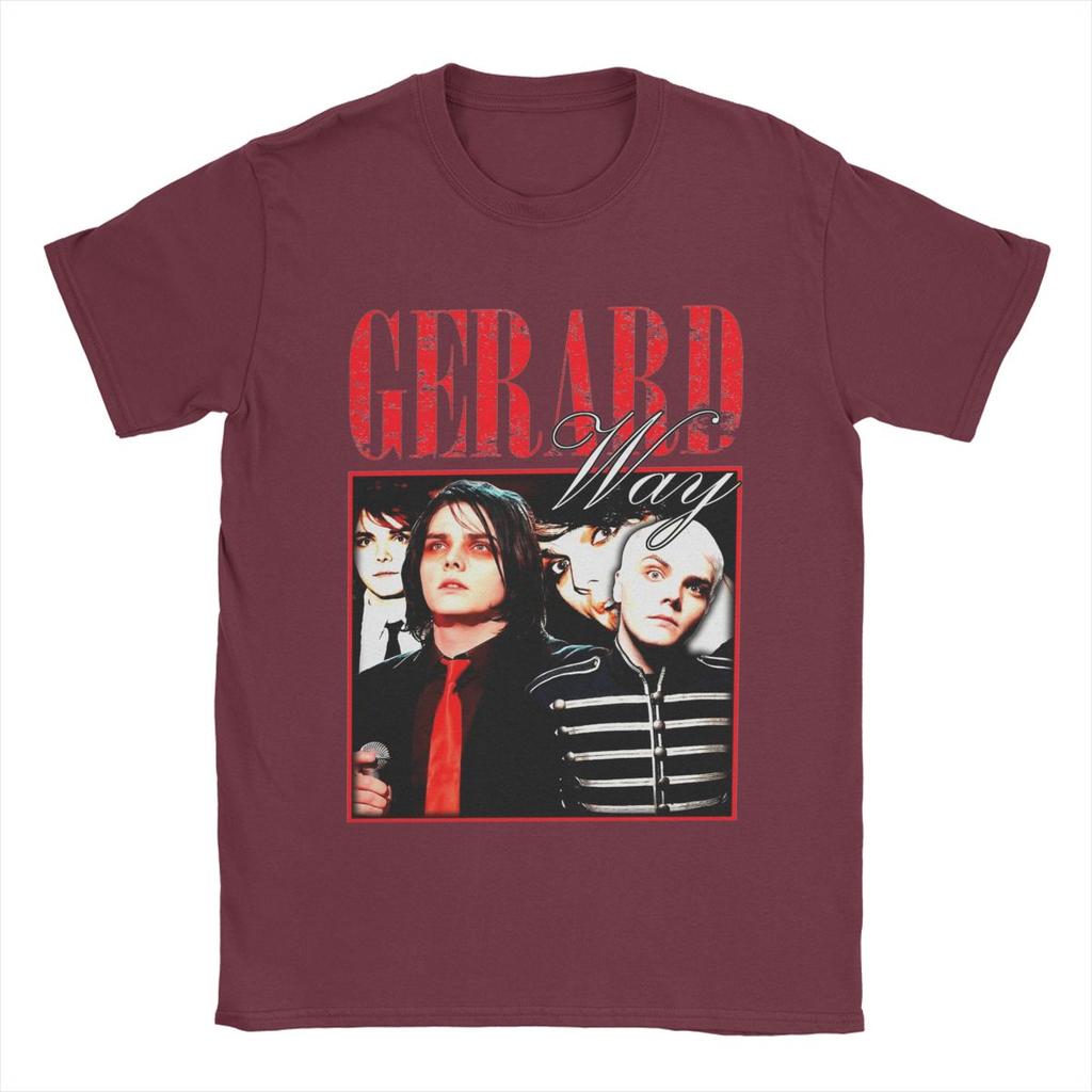 Мужская повседневная футболка Gerard Way MCR, 100% хлопок, круглый вырез, короткий рукав, уникальная одежда.