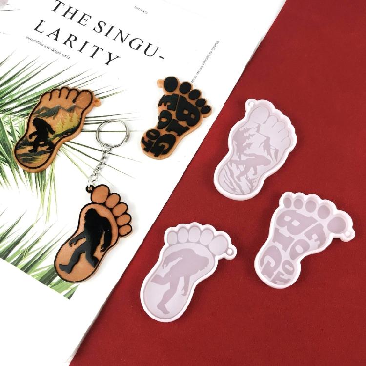 Foot Silicone Resin Mold for Keychain Jewelry Making,DIY Pendant Charms Mold