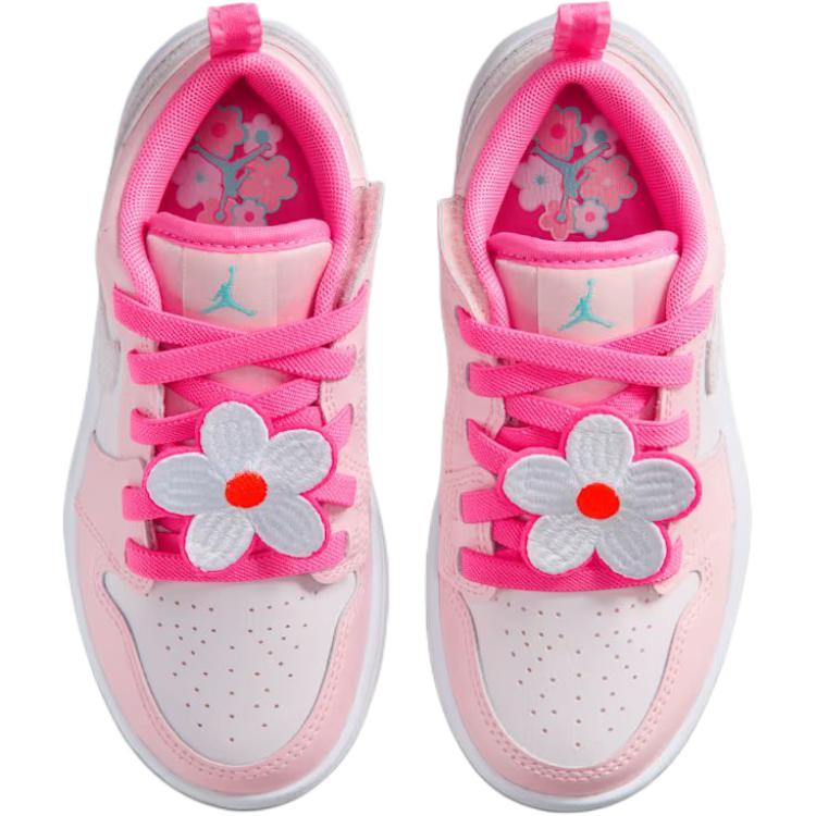 Air Jordan 1 Low Alt SE PS Розовое Сияние Розовый Цветок Гипер Оранжевый Светло-Аква Малиновый Детские Кроссовки II0594-600