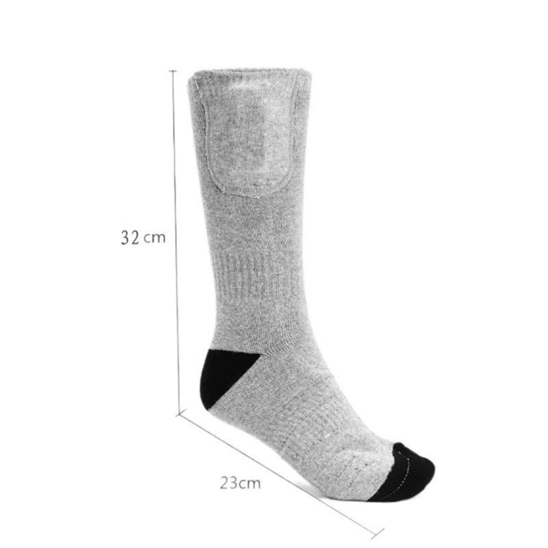 1 Pair Women Men Electric Heated Socks Pure Cotton Sports Foldable Rechargeable Winter Warm Ski Long