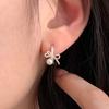 Серьги-клипсы с бантом из стерлингового серебра S925, нежные, на каждый день, дизайнерские, простые, дикие серьги