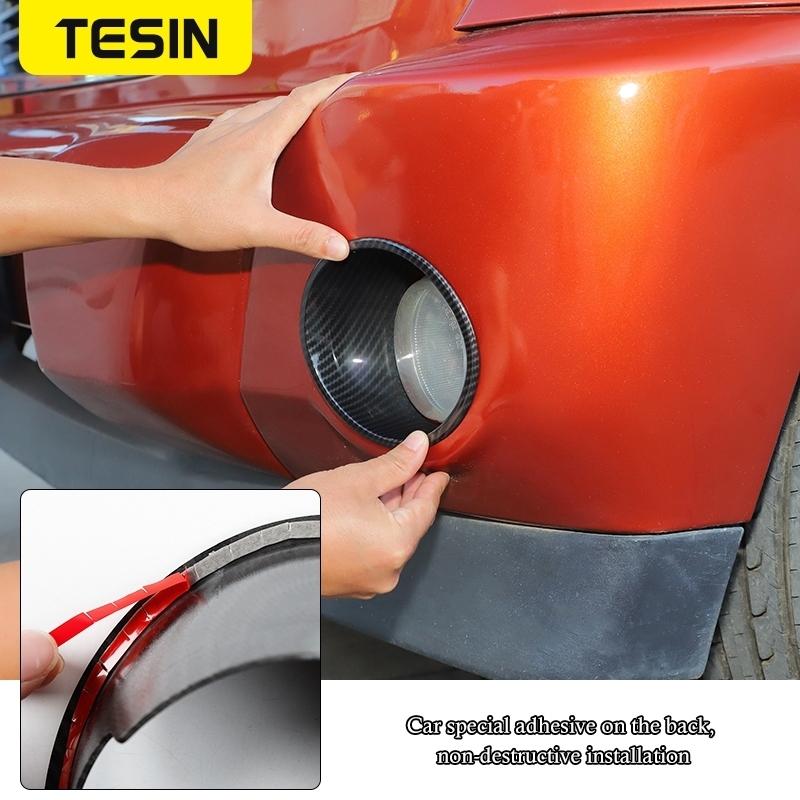TESIN Car Front Fog Light Lamp Decoration Cover Trim Stickers For Dodge Nitro 2007 2008 2009 2010 2011 2012 Exterior Accessories