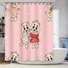 Очаровательная Шторка для Душа с Мультяшным Медведем для Ванной Комнаты Детей, Розовый Цвет с Дизайном Сердечек, Прочная Ткань Водонепроницаемая Sho