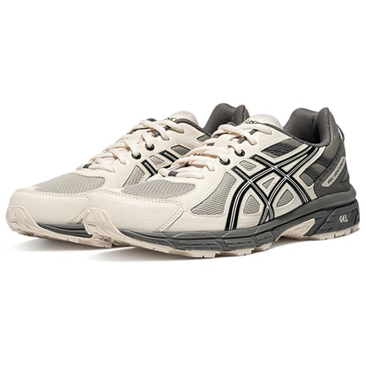 Asics Кроссовки для бега Gel-Venture 6 с амортизацией, дышащие, с возвратом энергии, низкие, мужские, серо-зеленые с белым 1011B550-300