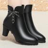 Mom Shoes Autumn and Winter Leather Shoes, New Velvet Short Boots    and Elderly Winter Shoes Fashion Boots Comfortable Leather Cotton Shoes
