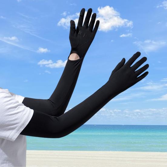 Женские длинные перчатки с защитой от ультрафиолета, перчатки с закрытыми пальцами, охлаждающие перчатки для рук, летние перчатки для вождения, занятий спортом на открытом воздухе, велоспорта