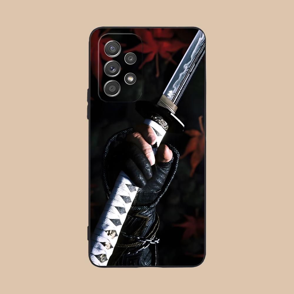 Чехол для телефона Samsung Galaxy A56 55 54 53 52 51 36 35 34 23 16 15 5G с изображением катаны самурая ронина и сакуры, цветной, красивый, роскошный