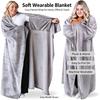 Wearable Sleeved TV Throw Blanket, Soft Sherpa Fleece Blanket for Home Sofa Bedroom, One Size