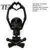 Desktop Figurine for Halloween Heart-Matching Skull Ornament, 3D Printed Skeleton Statue, Gothic Artistic Sculpture Compact Size Home Bookshelf