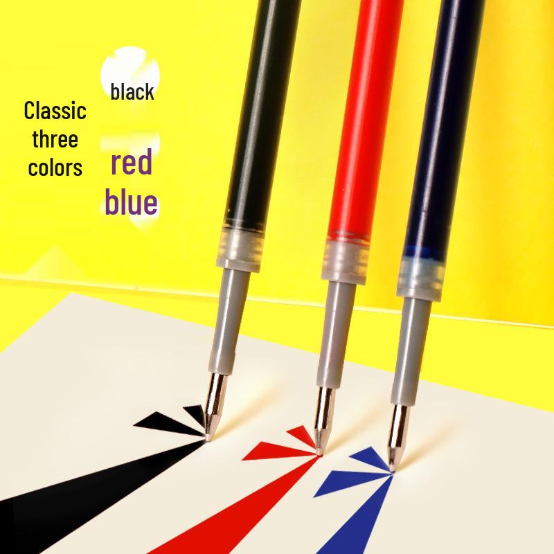 Набор из 100 стержней для черной гелевой ручки 0,5 мм - На водной основе, Шариковый наконечник, Нажимной механизм, Совместимы с красной ручкой