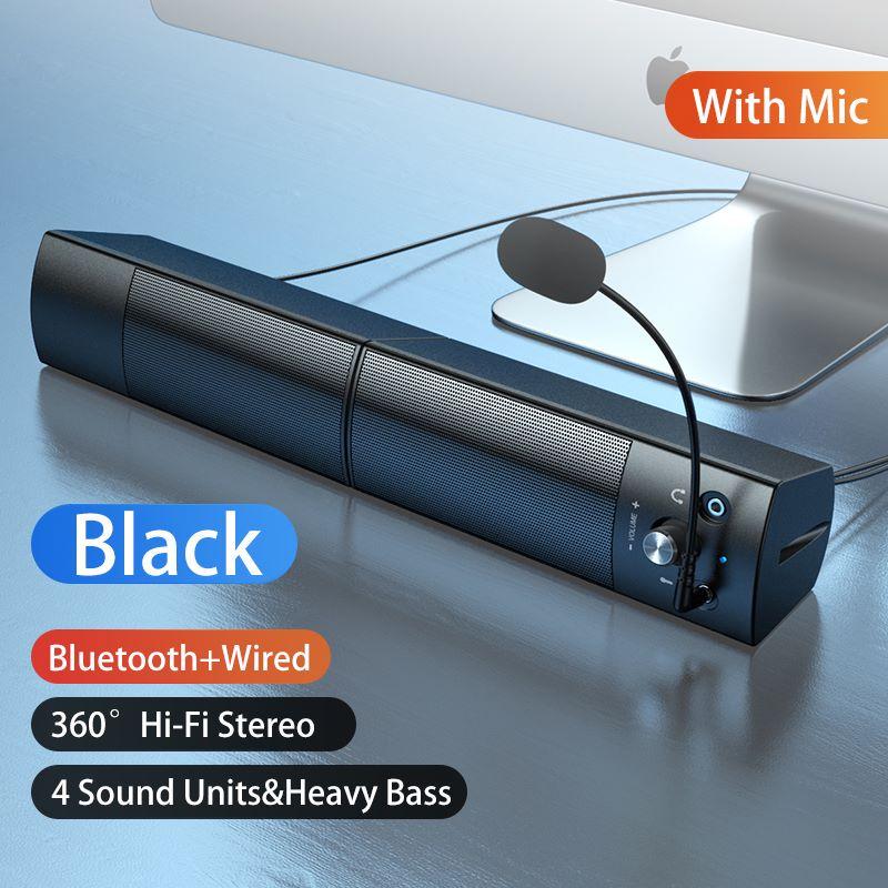 Bluetooth Computer Speaker with Microphone and Subwoofer - AUX&USB Playback, Small Speaker for Desktop, Laptop, and More