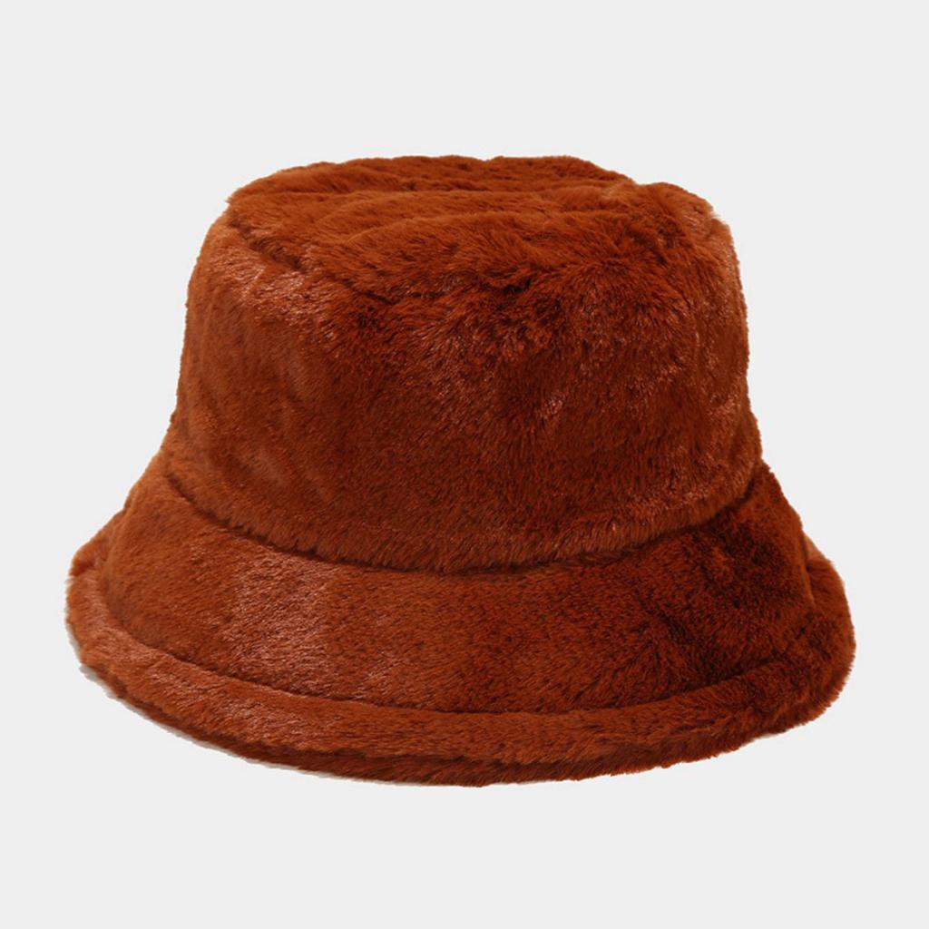 Fashion Solid Colour Fisherman Hat Autumn And Winter Outdoor Warm Plush Basin Hat