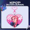 Аниме Kpop Охотники на демонов Акриловый брелок в форме сердца, Милый аниме-подвеска на сумку, Подвеска с мерчем KPOP