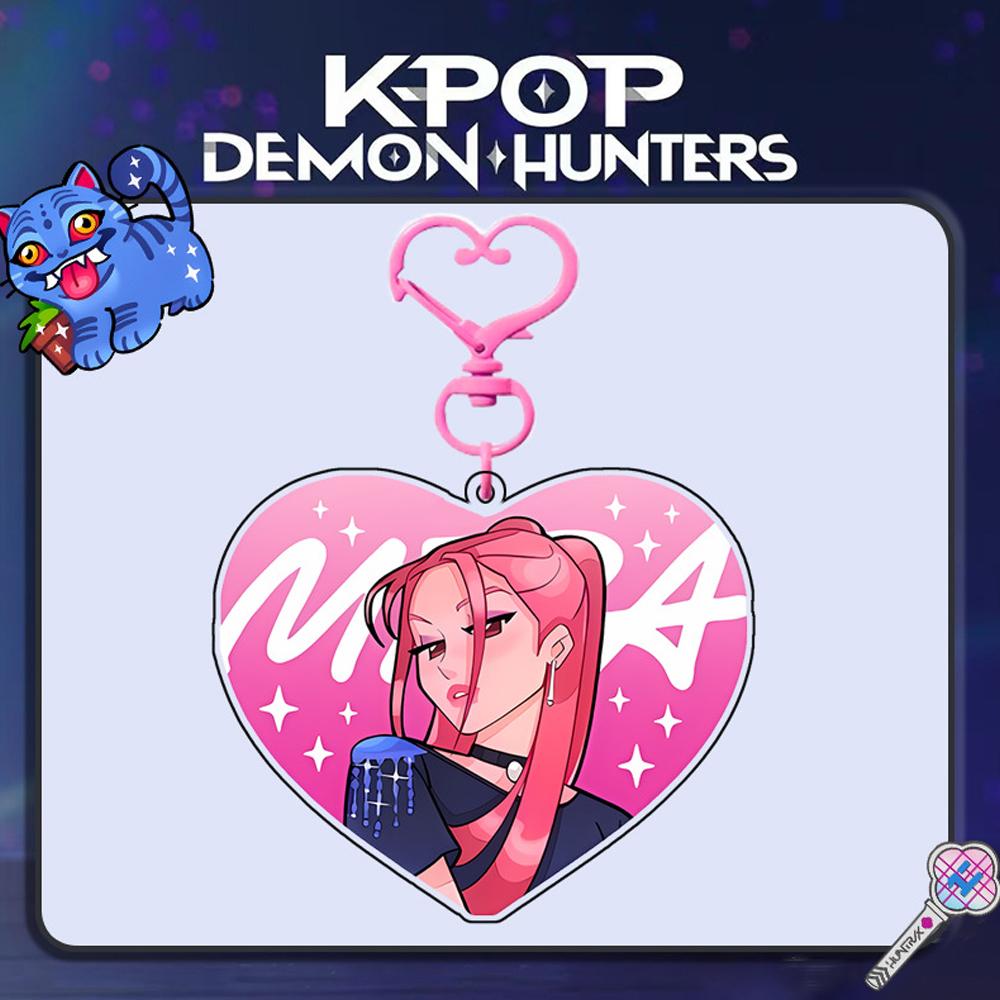 Аниме Kpop Охотники на демонов Акриловый брелок в форме сердца, Милый аниме-подвеска на сумку, Подвеска с мерчем KPOP