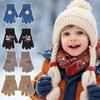 1Pair Coldproof Children's Gloves 7-9 Years Cartoon Gloves Unisex Hand Gloves Children