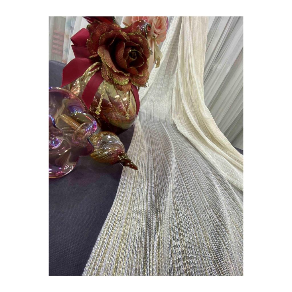 Занавес из тюля Rüyeper New Pattern Grade Gold Yellow Striped 1/3 с частым ворсом