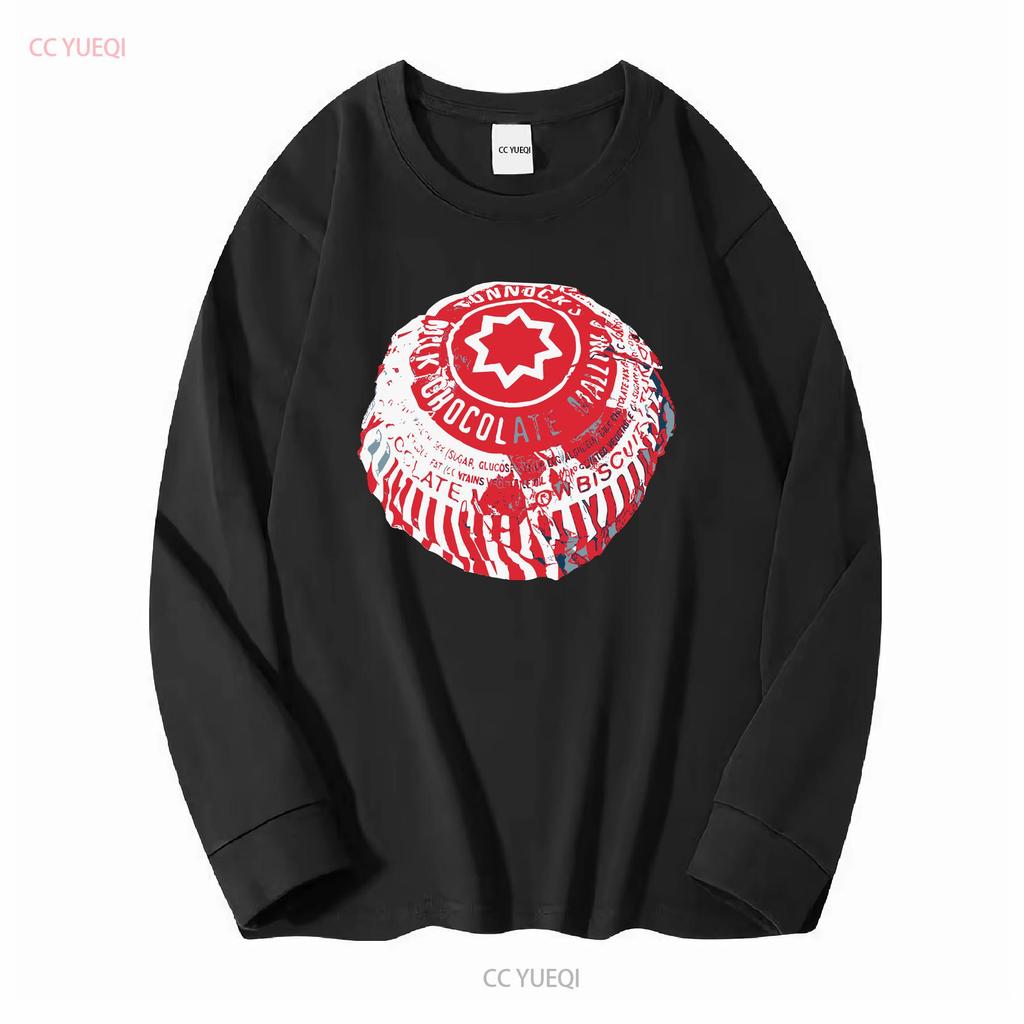 Tunnocks Tea Cake Pop Art White and Red Design T Shirt long or short sleeves vintage Washed designer clothes Comfortable