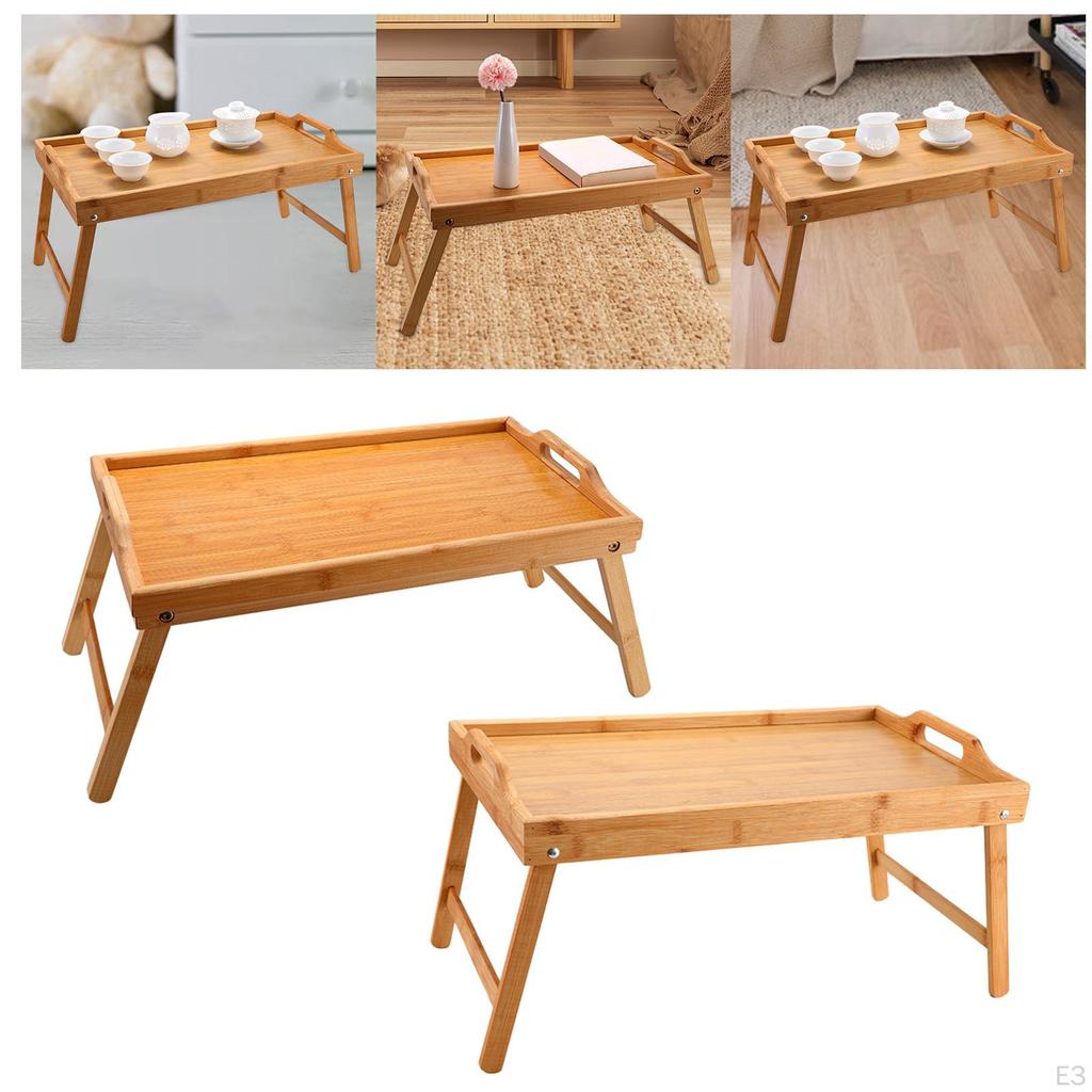 Бамбуковый поднос для кровати со складными ножками, завтрак для дивана, кровать, еда, работа, используется как