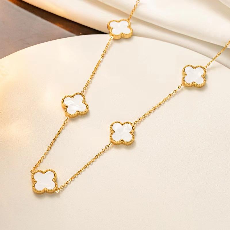 Ожерелье с четырехлистным клевером Lucky 18K, двухстороннее модное ожерелье New Temperament Hundred для женщин