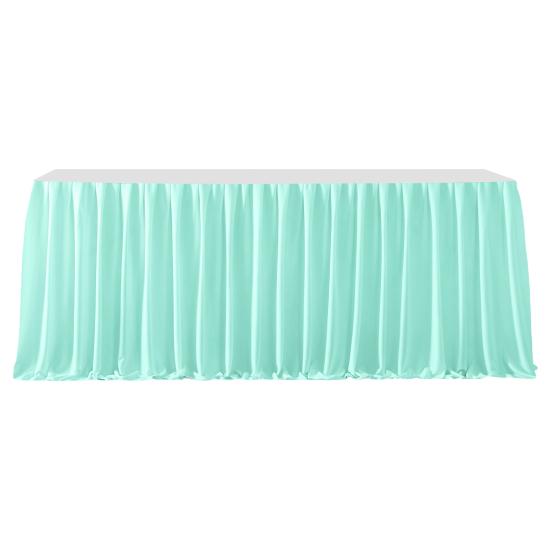 6FT Table Skirt for Rectangle Tables Wrinkle Resistant Pleated Tablecloth Reusable Ruffle Table Cloth for Christmas Baby Shower Wedding