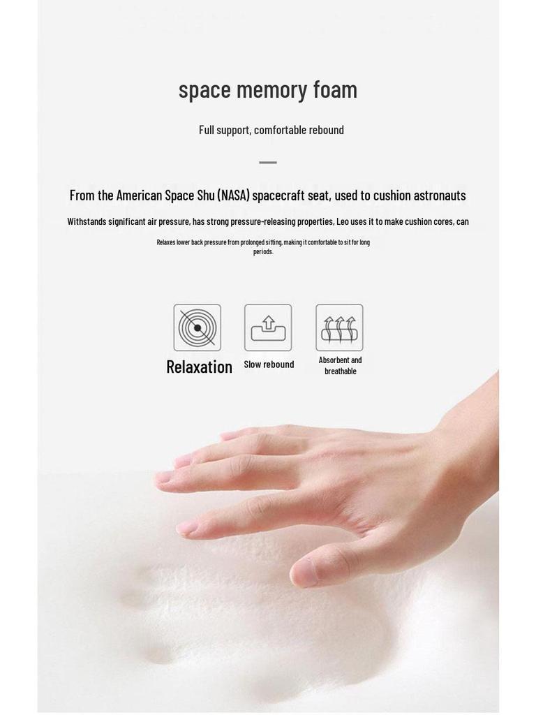 Memory Foam Breathable Cushion for Office Chair and Car - Relieves Long Sitting Discomfort