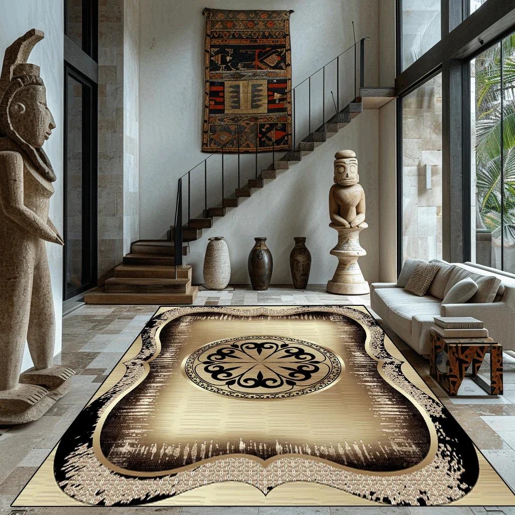 Luxury Marble Large Carpet For Living Room 200X300 Black Light Decoration Study Area Rug Washable Y2K Bedroom Home Mats Non-Slip