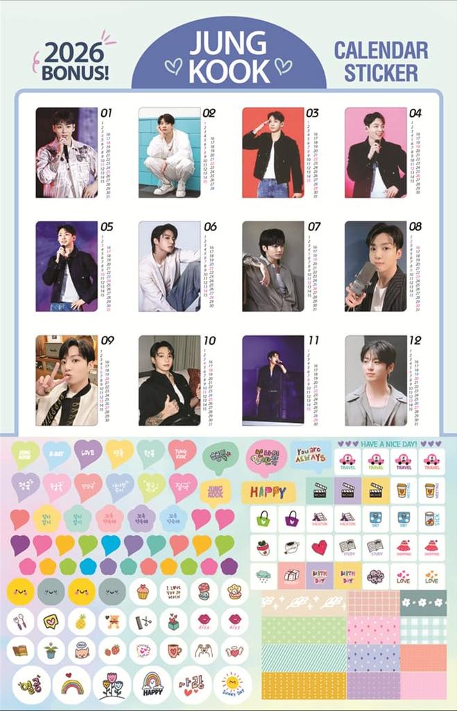 Товары Чонгука 2026 Большой настенный календарь (ЧОНГКУК)BD