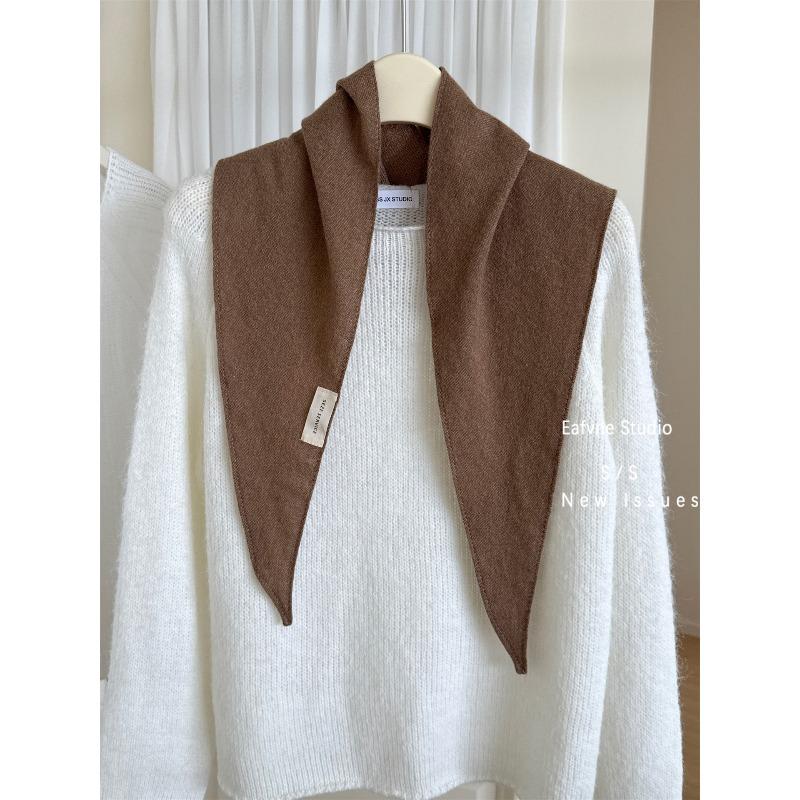 Autumn and Winter Warm Plaid Scarf for Women Korean Version Versatile Literary Retro Knitted Silk Scarf Neck Protector