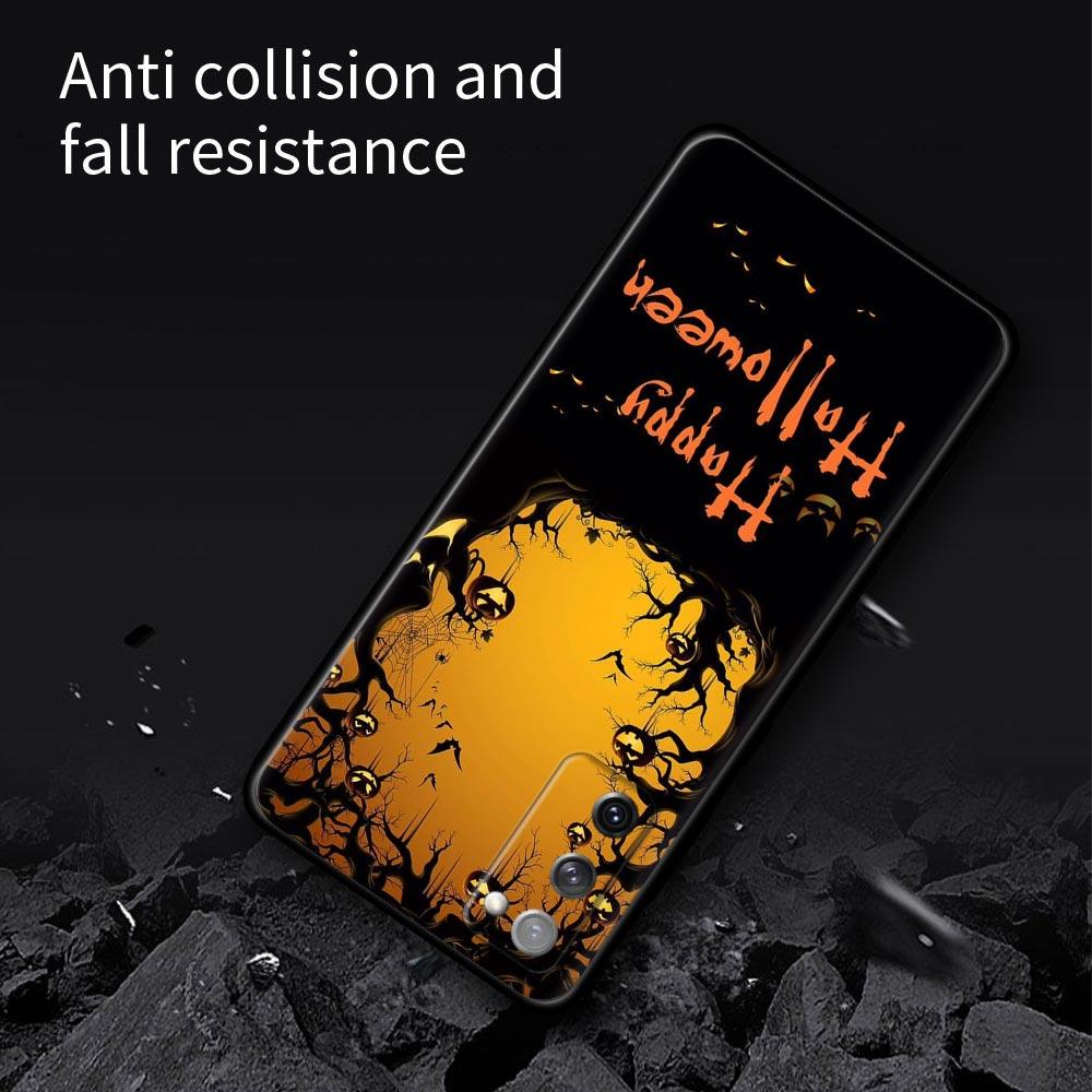 Счастливого Хэллоуина S24 Ultra Для Samsung Galaxy S23 Ultra S21 S20 FE S22 S10 S24 S23 Plus Чехол Обложка Кот Летучая мышь Тыква Ведьма Замок