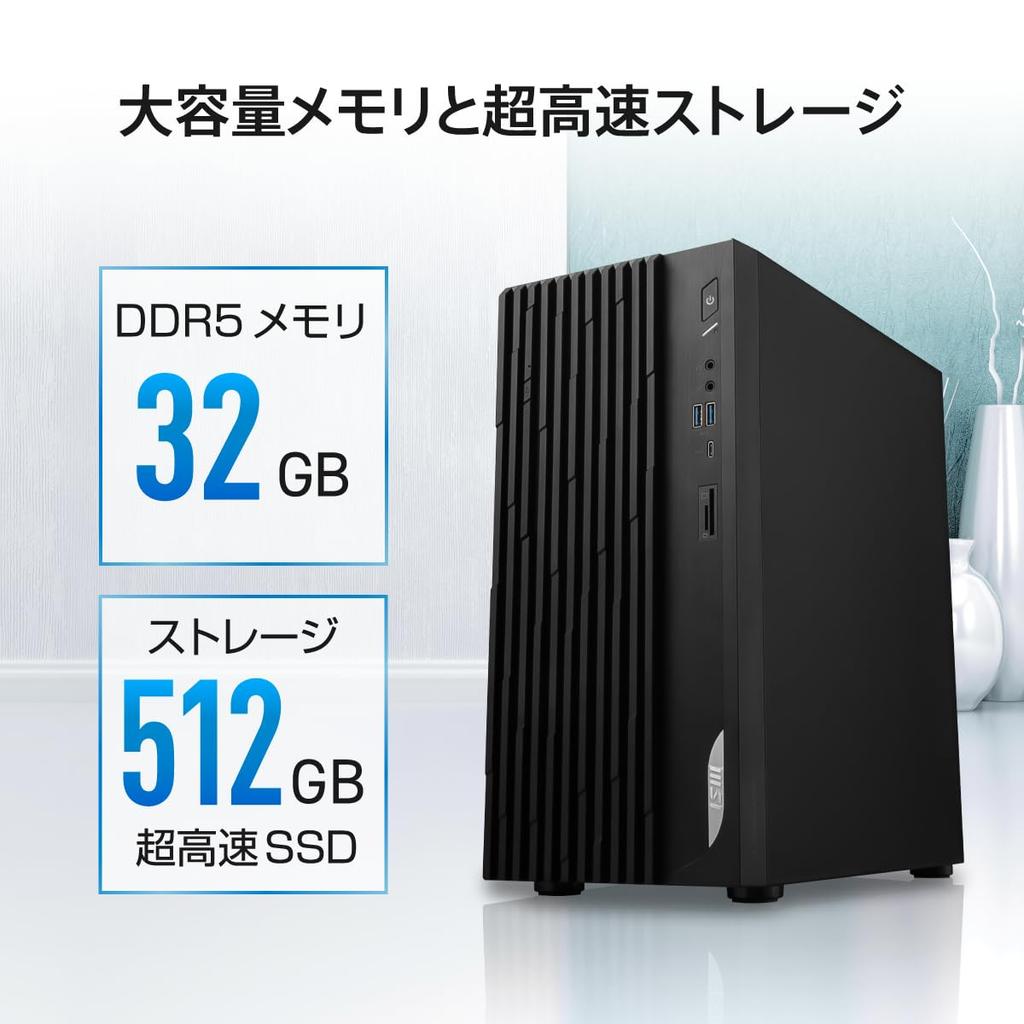 MSI Business Desktop PC PRO DP180 Windows 11 Pro Intel Core DDR5 32 ГБ SSD 512 ГБ USB-клавиатура и мышь включены гарантия 14A-806JP i7-14700 (16 ГБ x2)