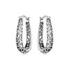 Vintage Vine Non Tarnish Womens 925 Silver Earring Real 925 Sterling Silver Hoop Earrings