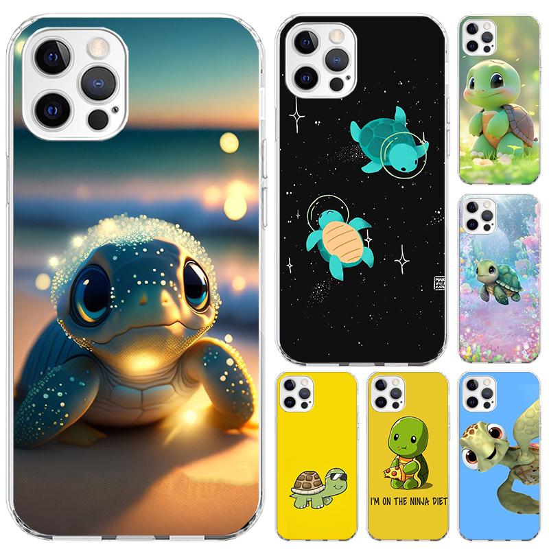 Cartoon Sea Turtle Tortoise Phone Case for Iphone 17 Air 16 15 Plus 14 13 Mini 12 11 Pro Max 16E 7 8 SE 2020 Soft Funda Print Sh