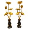RAYWILL Tokohana Lotus Buddhist Flower Set, Obon Supplies, Lotus Flowers, Buddhist Altar Accessories, Set of 2, with Aluminum Vase, Left and Right,