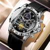 BINBOND Trend Fashion Men Watches Fine Steel Original Brand Quartz Wristwatch for Man Flywheel Chronograph Moon Phase Waterproof