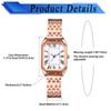 Square Roman Analog Stainless Steel Quartz For Commuting To Work or Fashion Rose Gold Gift for Girlfriend Women's Watch Simple, Stylish, Cute,